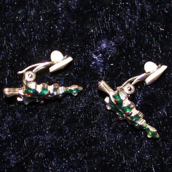 Christmas Tree Clip on Earrings - Picture 3 of 3